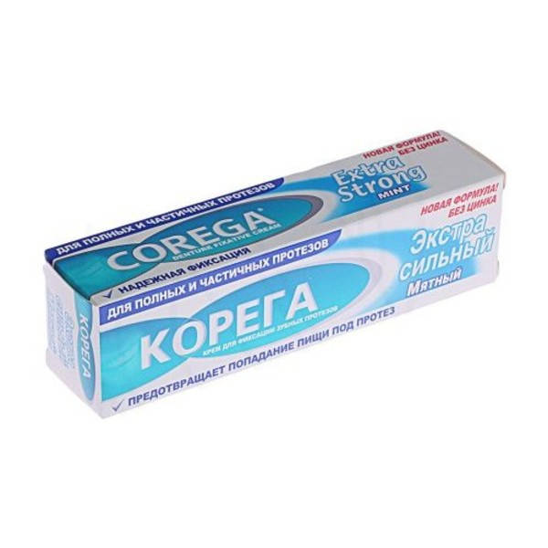 

Корега Екстра сильний м'ятний крем для фіксації протезів 70г