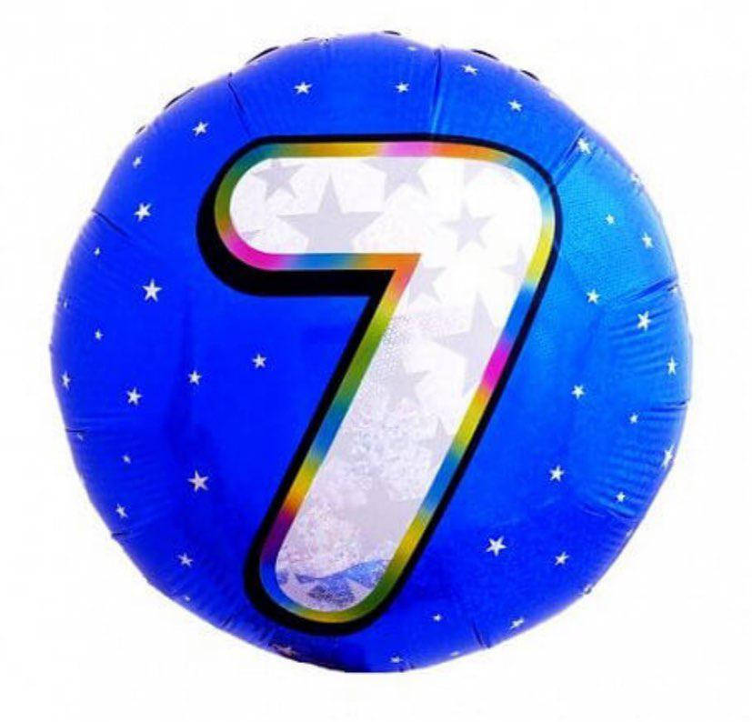 

Круглые синие с цифрами (45 см.) Воздушные Фольгированные, - для надувания воздухом - 7, Малиновый