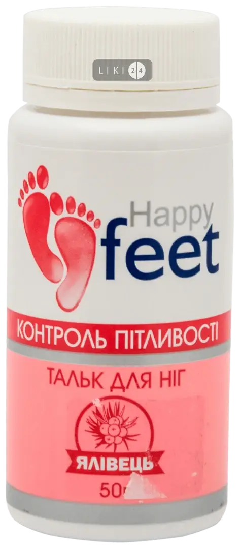 

Тальк для ног Happy fit контроль потливости 50 г, можжевельник