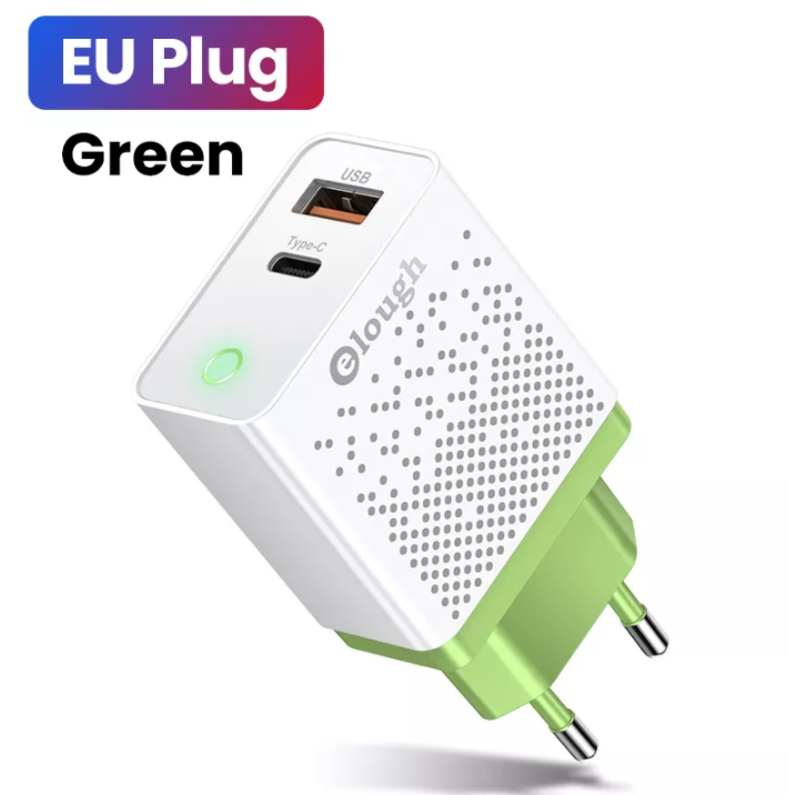 

Сетевое зарядное устройство для быстрой зарядки 20W PD Type-C QC USB зарядный блок зарядка для телефона F20-2G, Черный