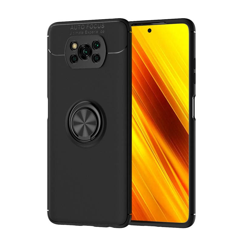 

Силиконовый чехол для Poco X3 NFC \ Pro черный матовый с кольцом