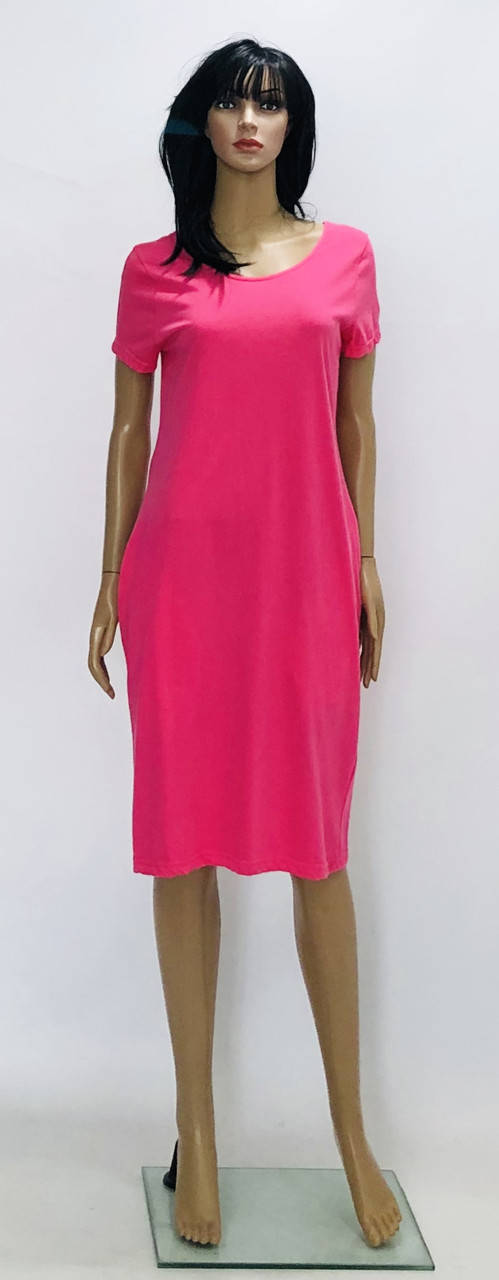 

Трикотажное однотонное летние платье 50