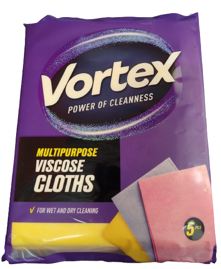 

Серветки Vortex 5шт віскозні для прибирання