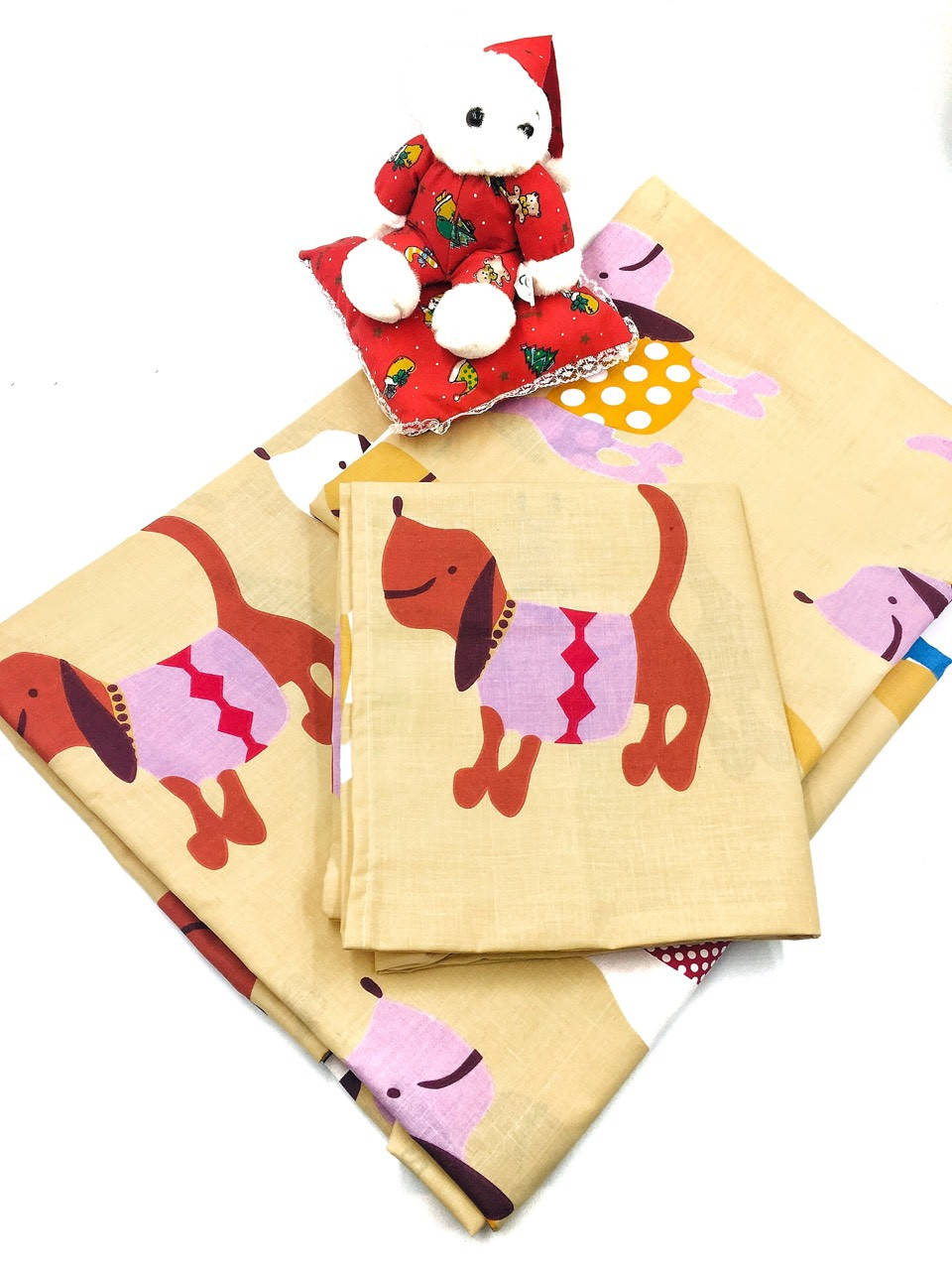 

Комплект постельного белья детский в кроватку "Яркие собачки" из бязи голд, Бежевый