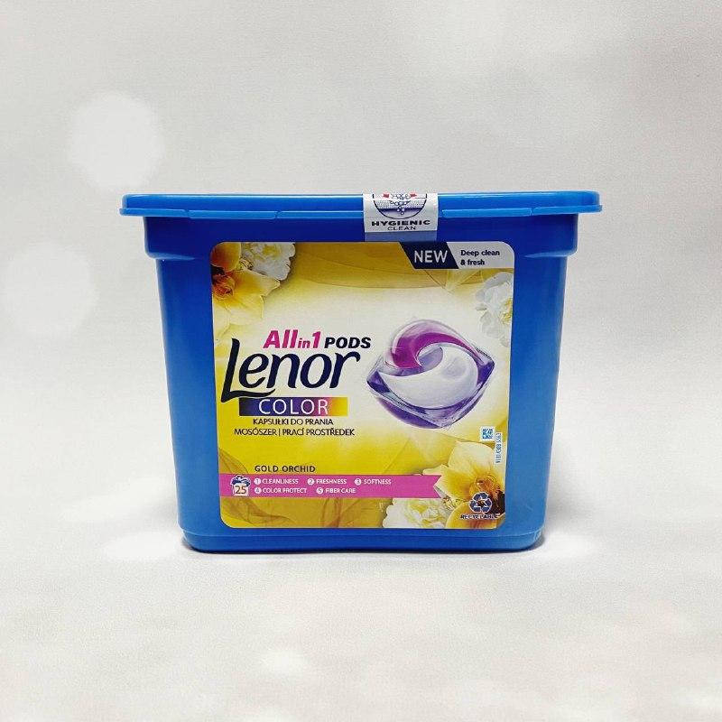 

Капсулы для стирки Lenor all in 1 pods Золотая орхидея 25 стирок