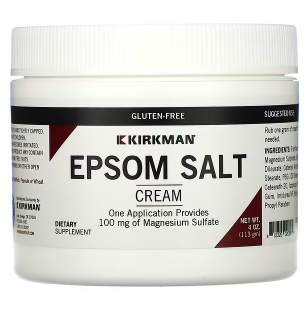 

Kirkman Labs, Epsom Salt Cream, крем сульфат магния, 4 унции (113 гр)