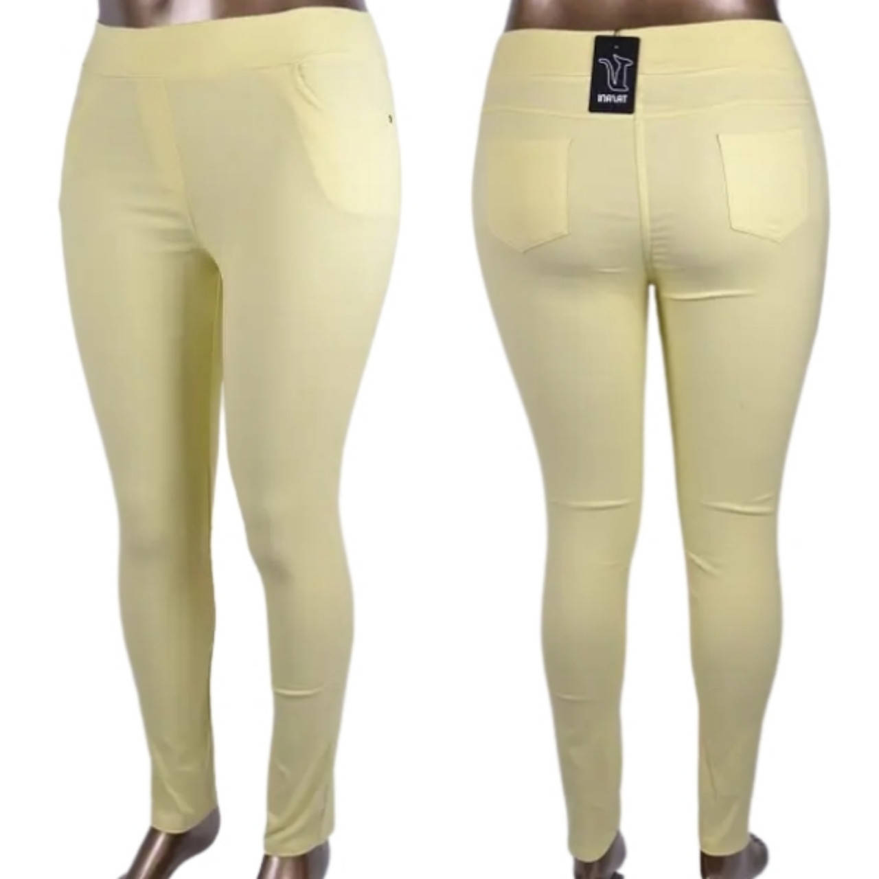 

Желтые женские джинсы стрейтч Увеличеных размеров