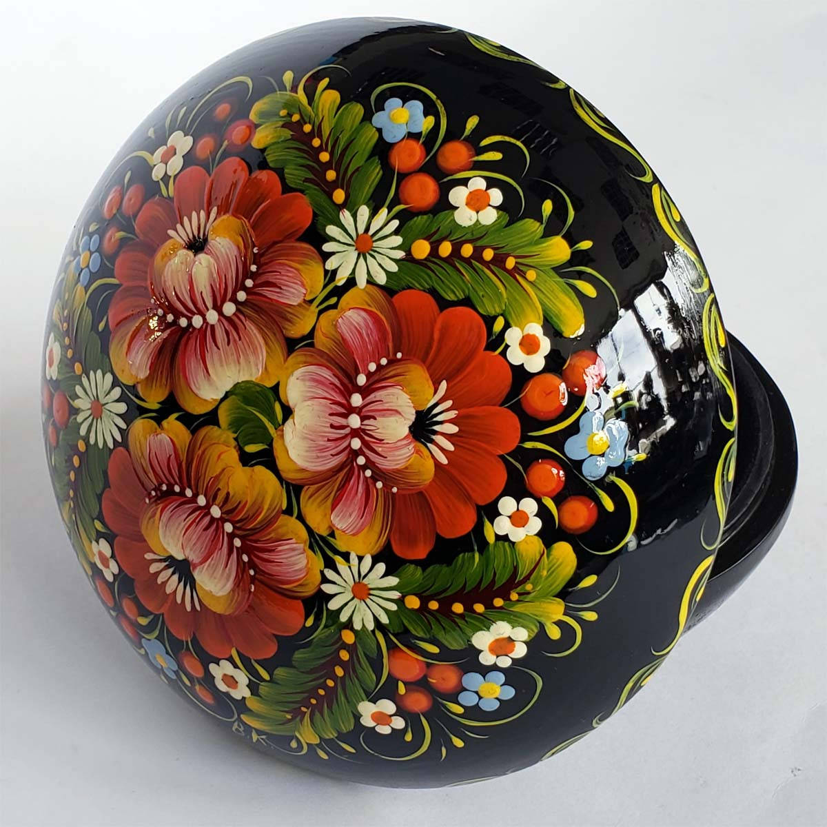 

Шкатулка с петриковской росписью круглая (13 x 13 x 6,5 см) SK0194