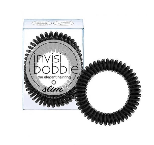 

Invisi Bobble Hair ring SLIM - Резинка-спираль True Black (уп 3 шт), Черный
