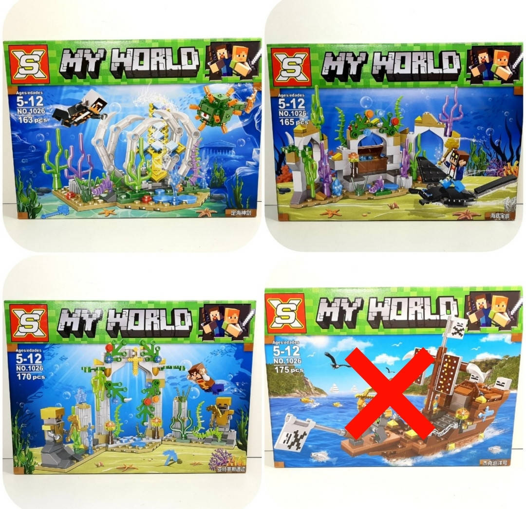 

Конструктор 1026 MY WORLD, Minecraft, Майнкрафт 163 - 175 дет 4 вида