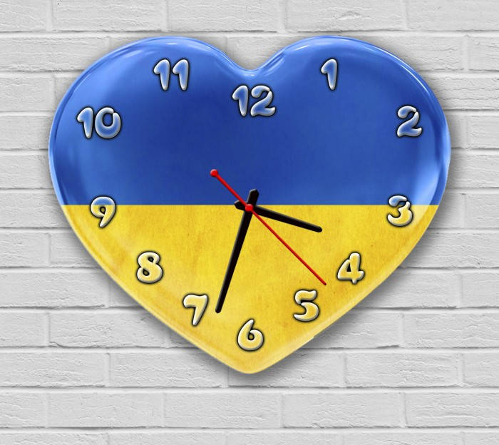 

Фигурные настенные часы в гостиную с 3D эффектом IdeaX Сердце, Украина F48, 30х36 см
