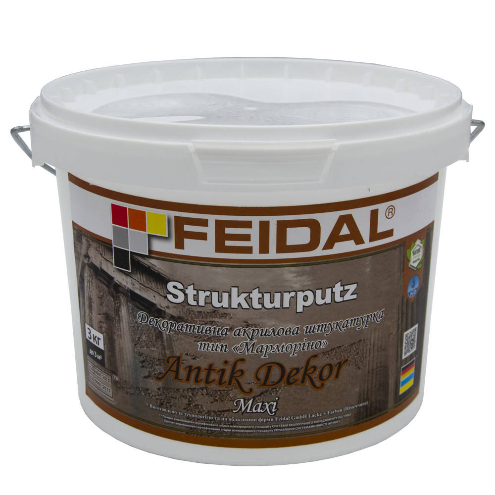

Декоративная штукатурка Feidal Strukturputz Antik Dekor Мaxi 3кг, Белый