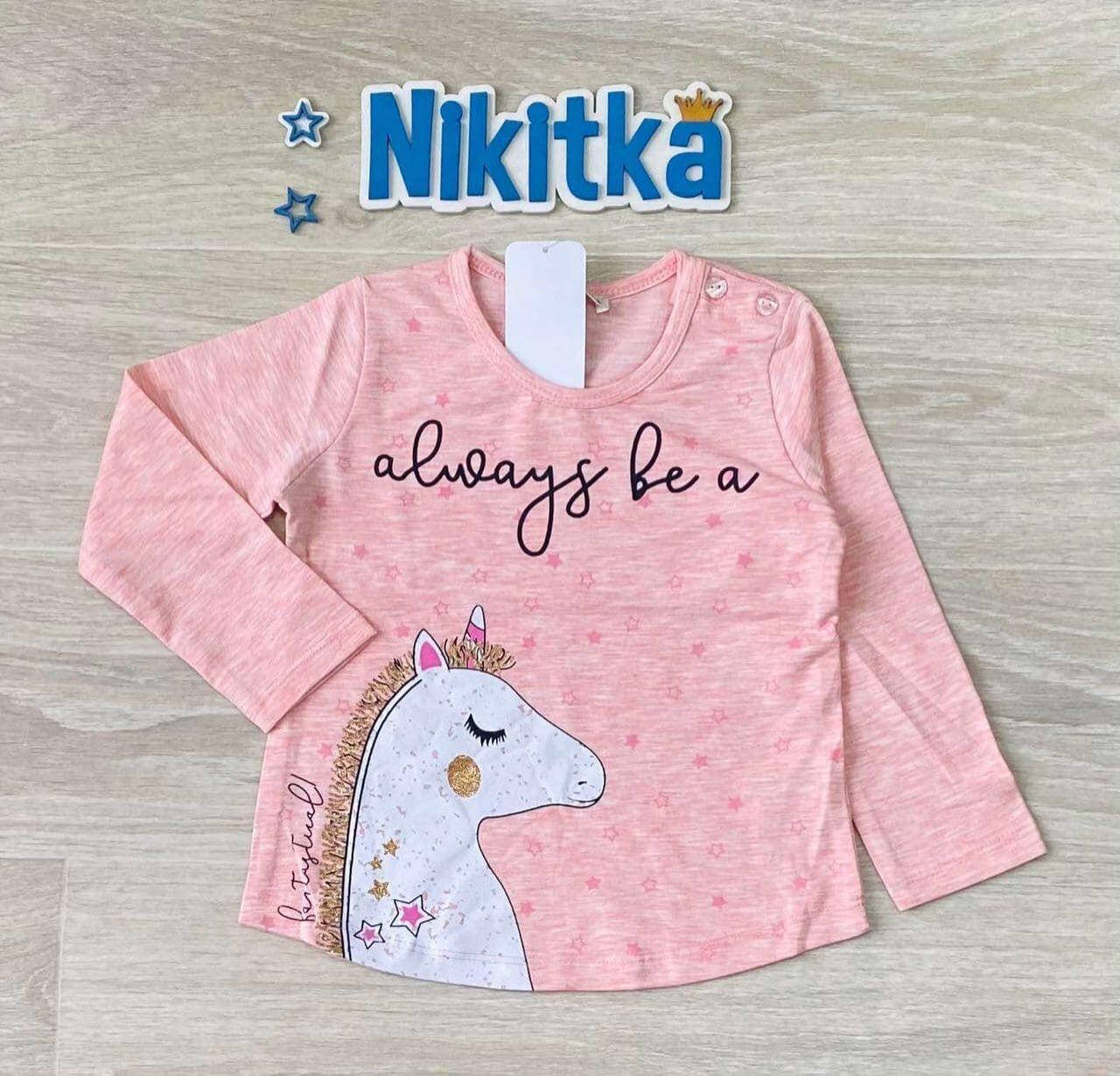 

Реглан детский на девочку Турция единорожек --6 лет (-116 см) розовый