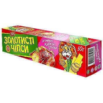 

Чіпси 50г курка "Золотисті чіпси " (1/66)