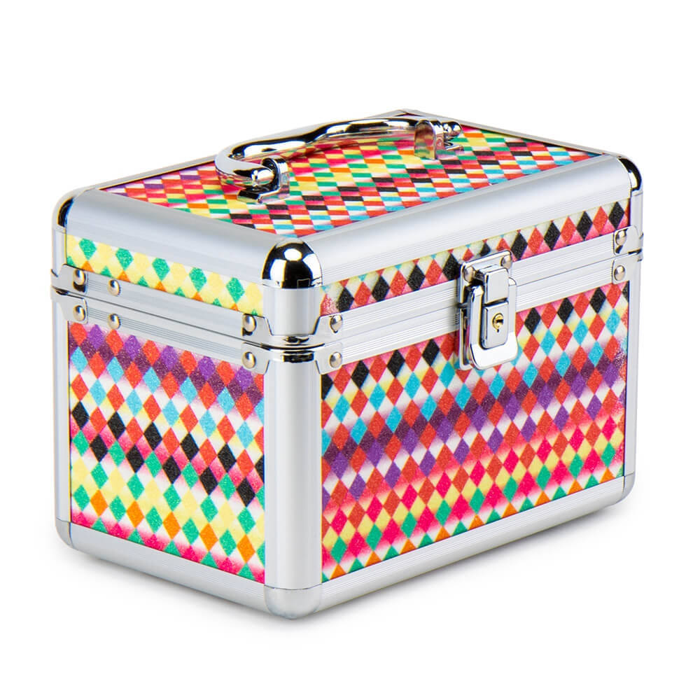 

Косметическая шкатулка-кейс "Мозаика" 20х14х13 см из металла