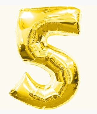 

Шар цифра фольгированная золото "5", 70 см