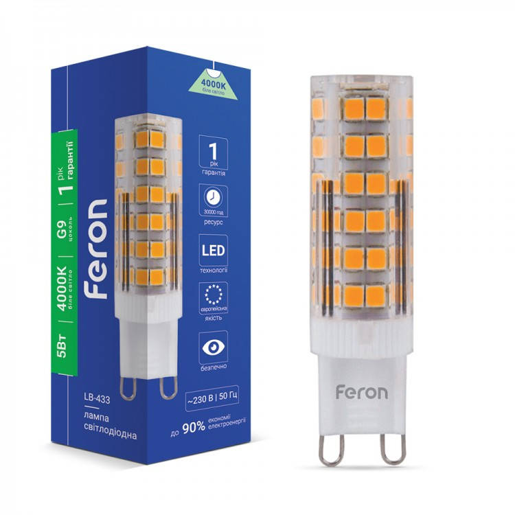 

Светодиодная лампа Feron LB-433 5W G9 4000K