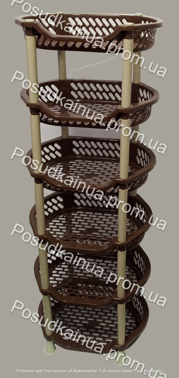 

Овальная этажерка для мелочей EFE Plastics 6 ярусов шоколадная