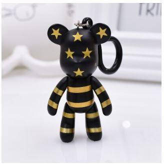 

Брелок Bearbrick, украшение для ключей, подвеска "Мишка в звездах", черный, золото