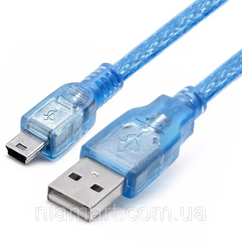 

Кабель USB - Mini USB (USB 2.0 AM/5p) 3 метра Blue, Синий