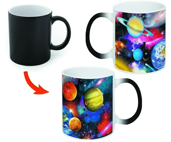 

Оригинальный подарок, чашка принтом, чашка хамелеон, кружка с принтом