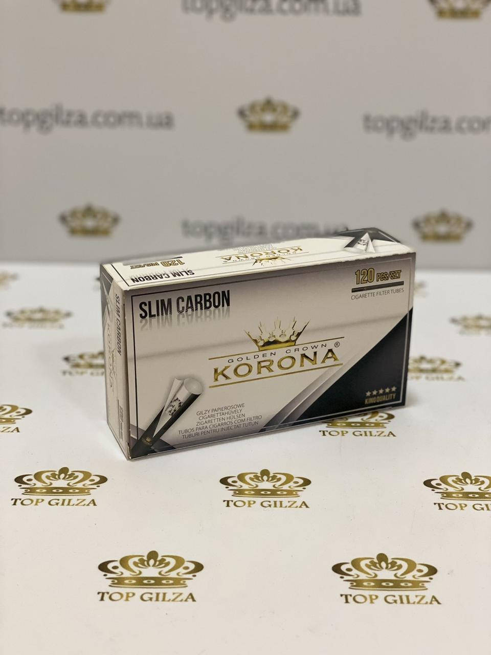 

Гильзы для набивки сигарет Korona Slim Carbon 120 шт
