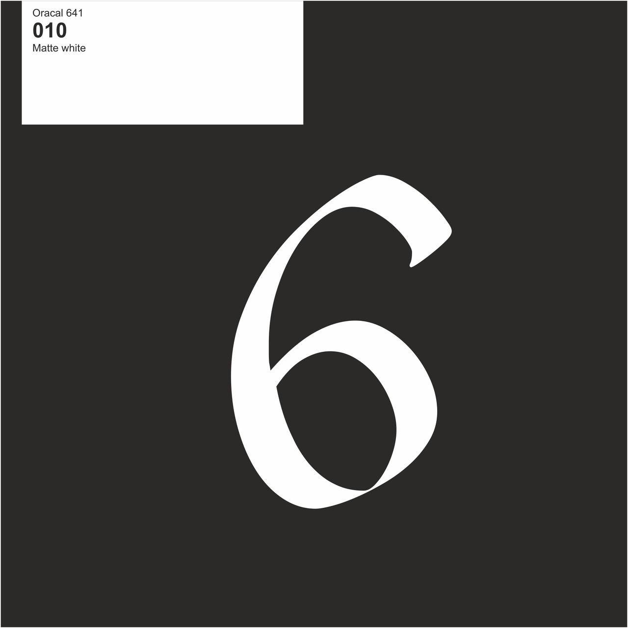 

Оракал Цифра 6 білий 010, кулька фольга 18" або 12" латексна