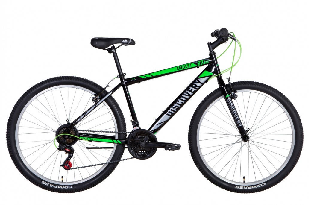 

Велосипед ST 27.5" Discovery AMULET Vbr 2021 Размер 17" черно-зеленый с серым