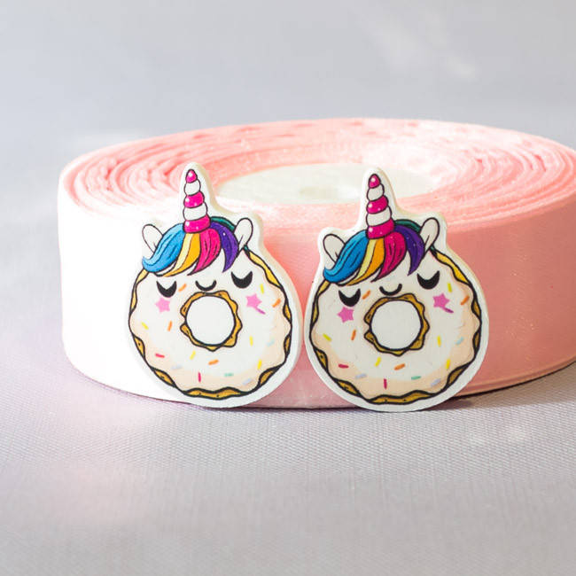 

Кабошон Серединка Пончик - единорог, Белый