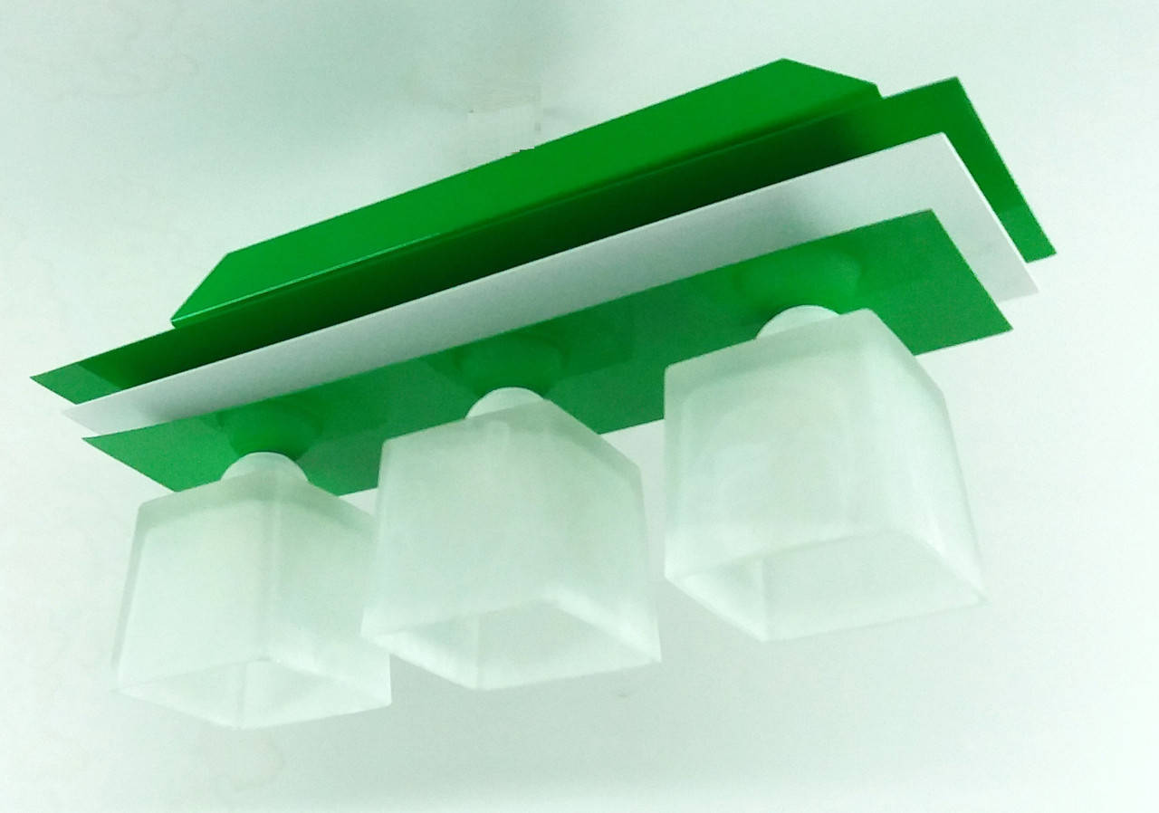 

Люстра на три лампочки потолочная металлическая зеленая Шанхай/3, Зелёный