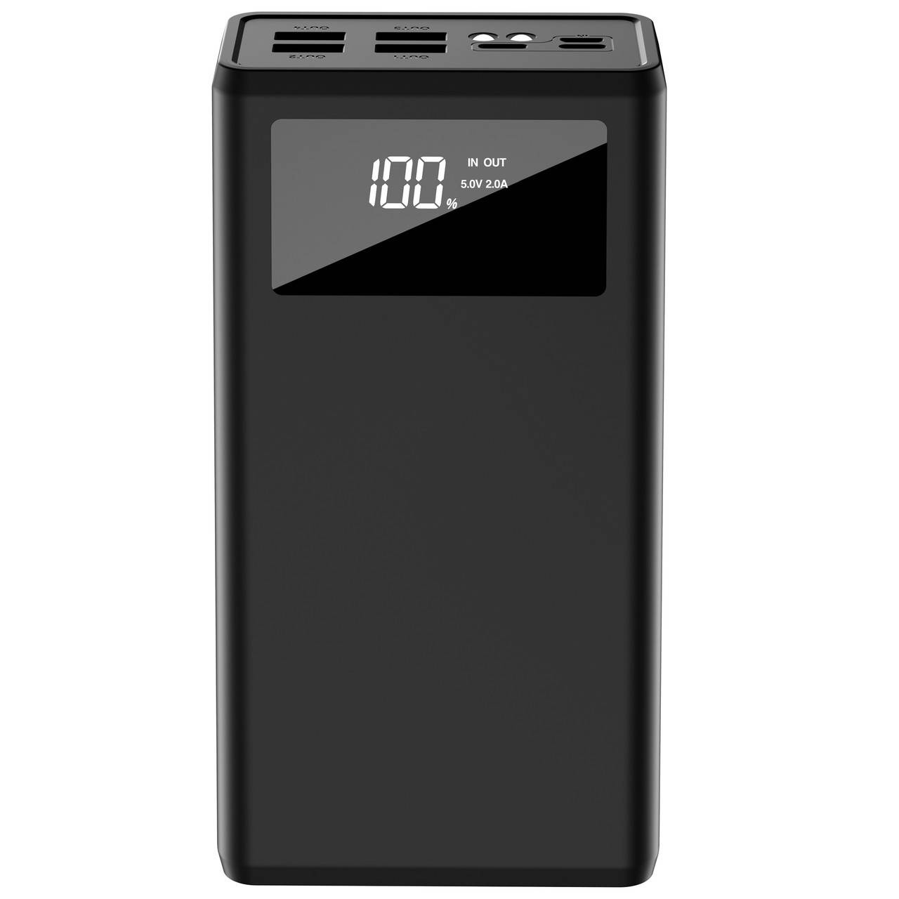 

Потужний Повербанк з ліхтарем XO PR124 40000mAh Powerbank |4USB/Type-C/Lightning/Micro/2A| Чорний