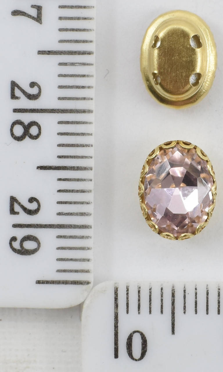 

Стразы стекло пришивн в ажур. оправе "овал" 6*8мм розов уп=40шт, Розовый