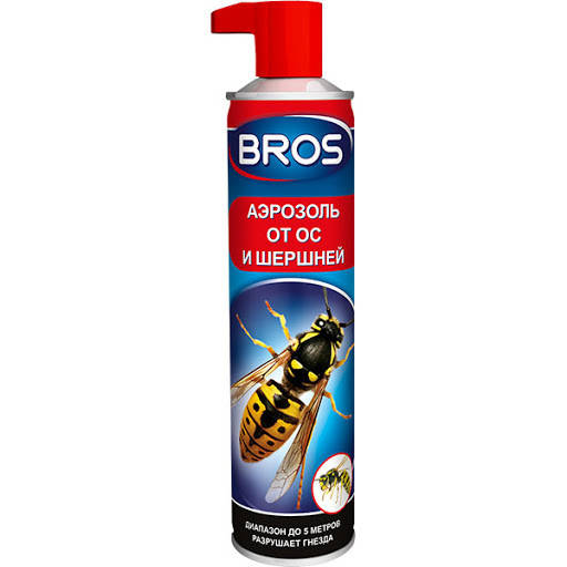 

Bros / Брос аэрозоль со спецсоплом от шершней и ос, 300 мл — биоцидное средство