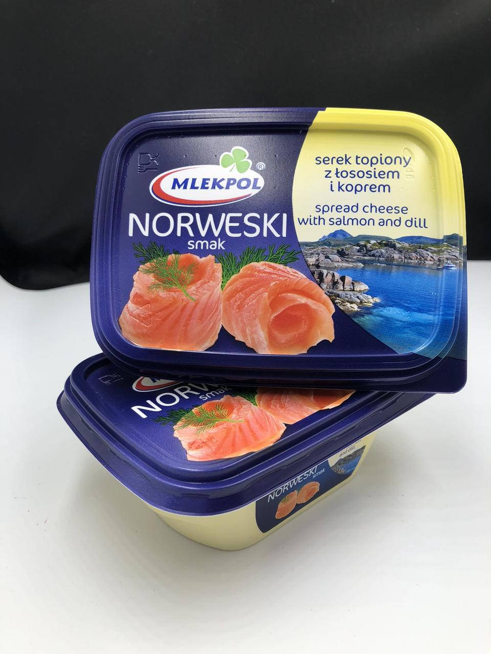 

Плавленый сыр с копченым лососем Mlekpol 150г.