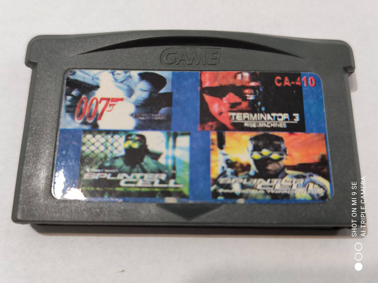 

Картридж для GameBoy Advance, игровой картридж на GBA, 4в1 007, терминатор, Tom Clancy's Splinter Cell 1 и 2