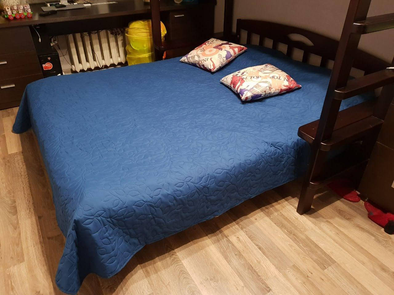 

Покрывало синее "Vintage" 240*220см з наволочками 50*70см, ТЕП, Синий