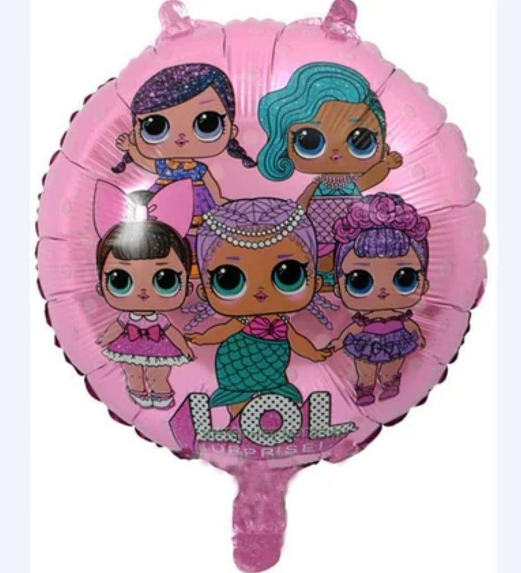 

Фольгированный шар Куклы Лол 45см (18") круглый | Розовый