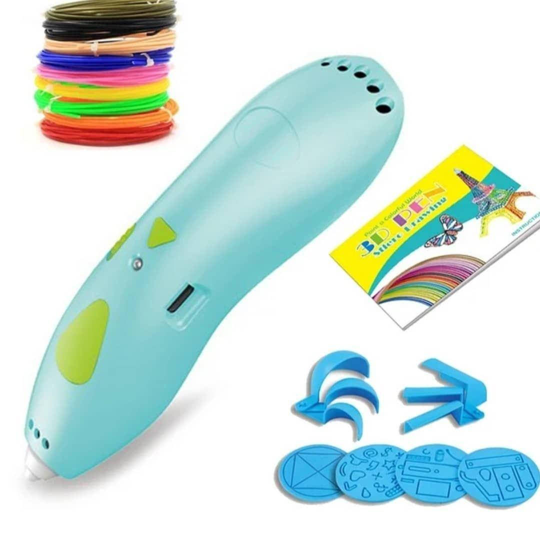 

Детская ручка 3D аккумуляторная с трафаретом Голубая 183938