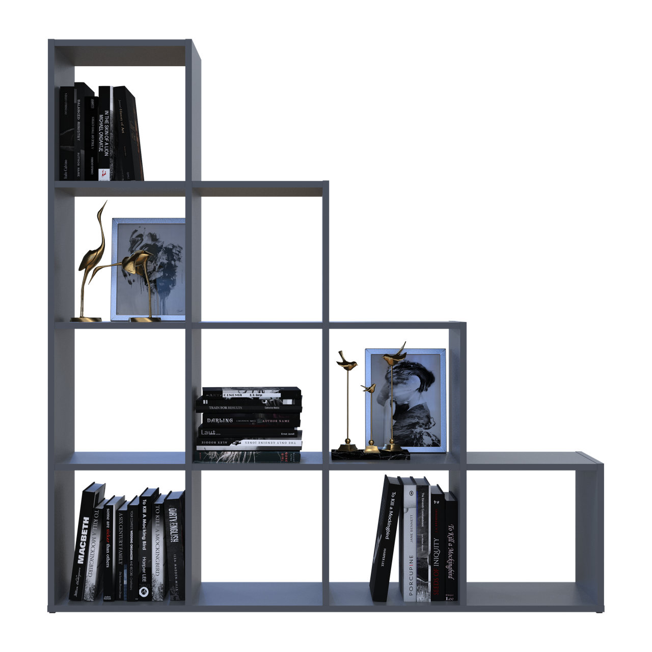 Стелаж Doros Степ 4х4 Графіт відкритий 136.2х28.8х140.7 (41516167) 4