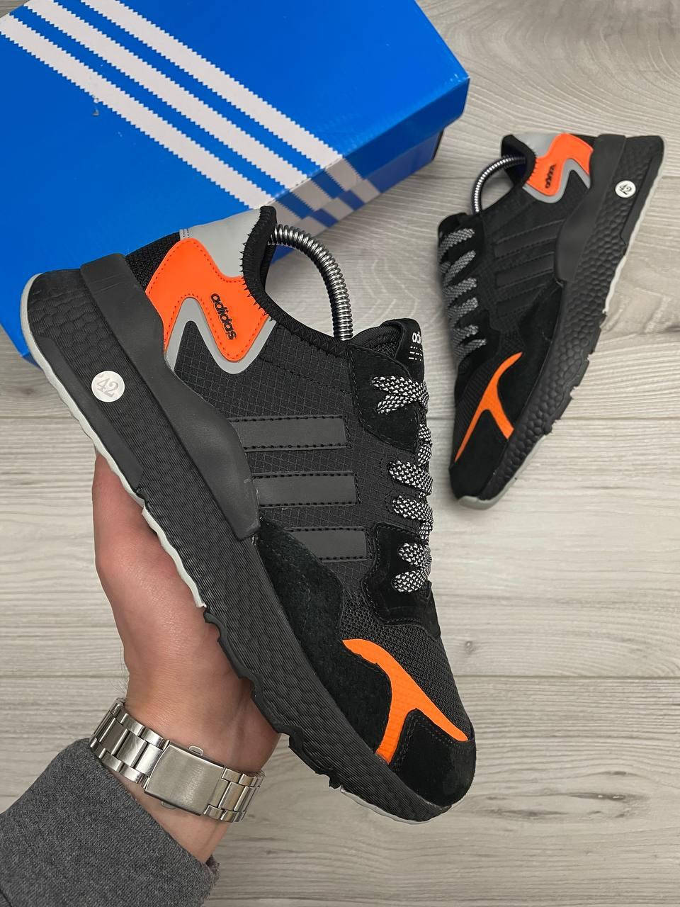 

Мужские демисезонные черные кроссовки Adidas Nite Jogger. Адидас найт джоггер 41-26 см, Черный