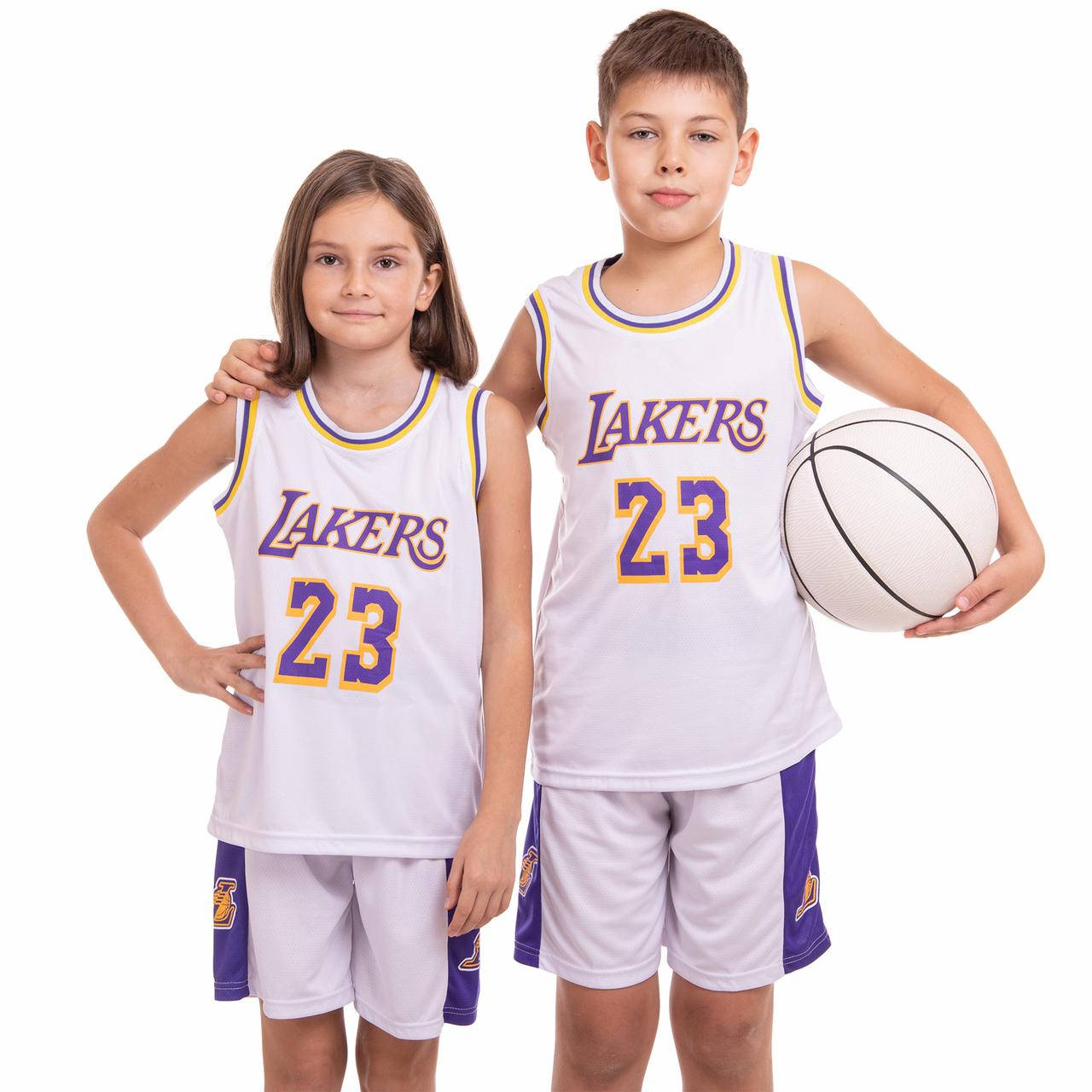 

Форма баскетбольная детская/подростковая (рост 120-165см) NBA LAKERS 23 BA-0563 белый L, 10-13 лет (рост 140-150 см)