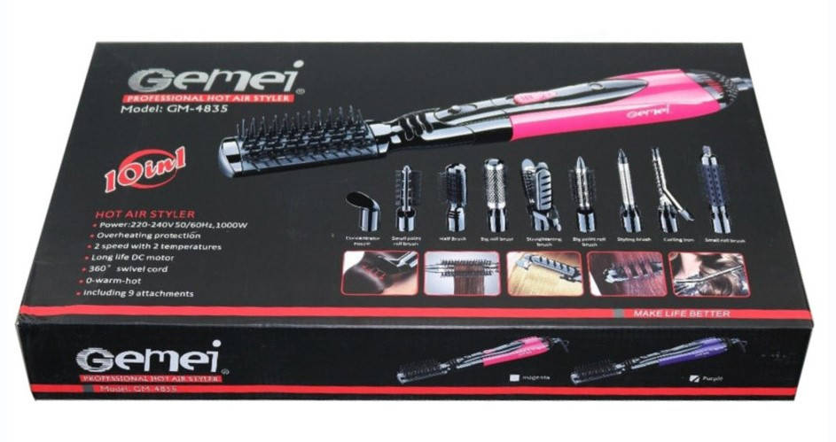 

Профессиональный стайлер для волос 10 в 1 Gemei GM -4835 Professional Hot Air Styler