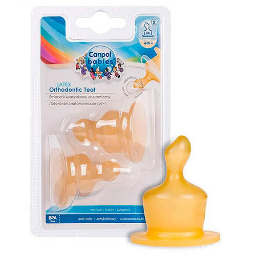 

Соска латексная анатомическая средняя Canpol Babies 2 шт, 23/102