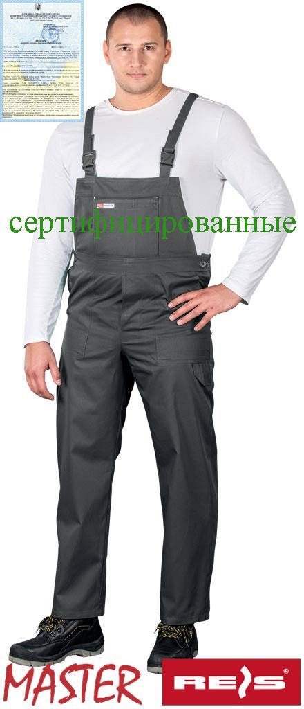 

Защитные брюки на лямках типа Master SM S, Серый