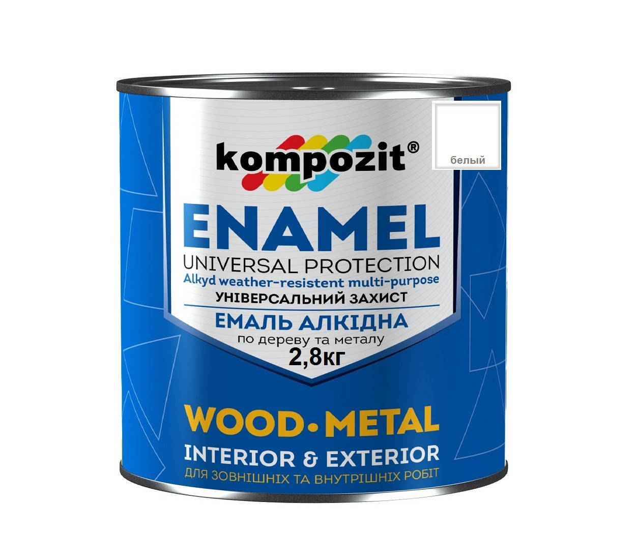 

Эмаль алкидная KOMPOZIT ПФ-115 универсальная белая 2,8кг