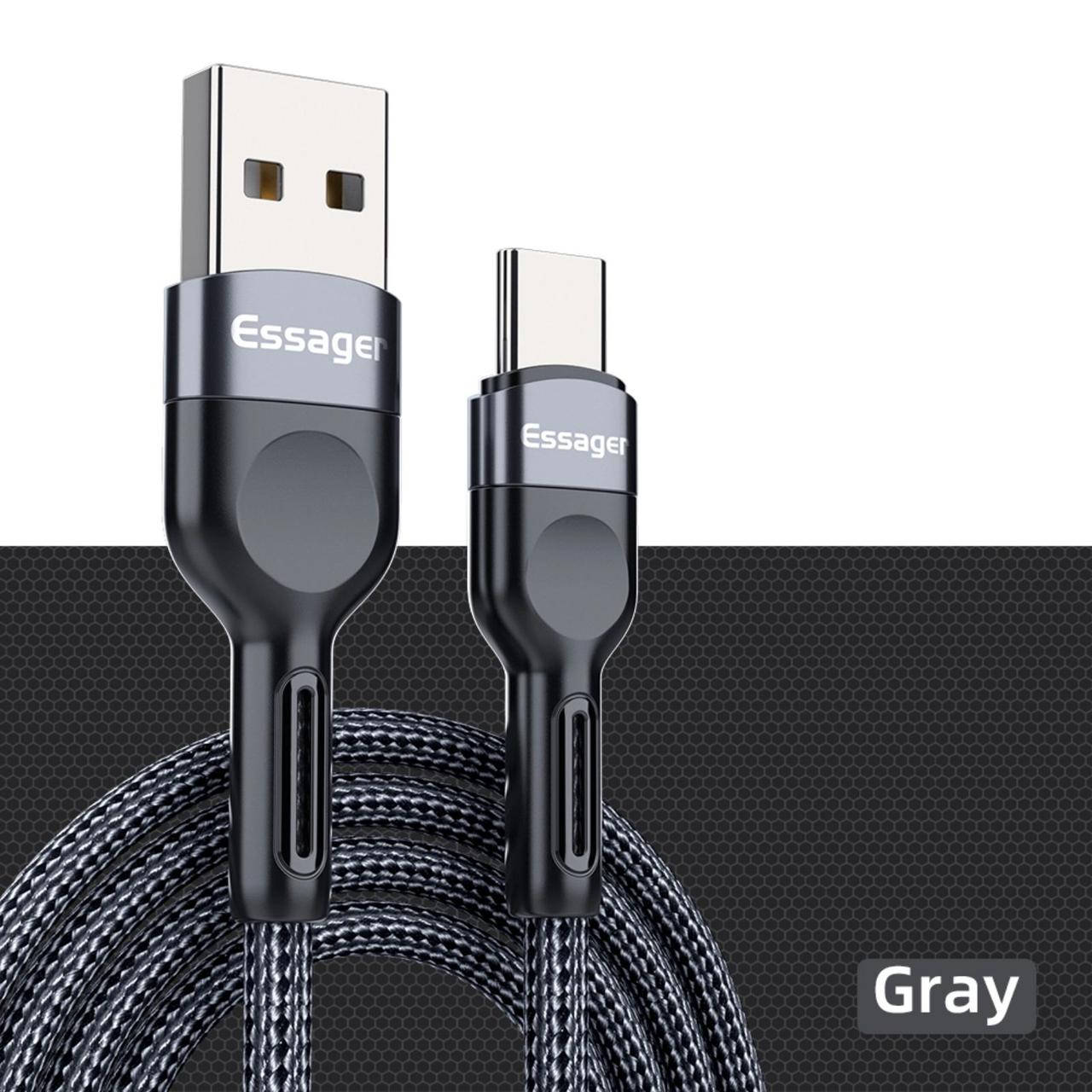 

Кабель зарядки Essager USB, Type-C, зарядка, шнур длина 1м