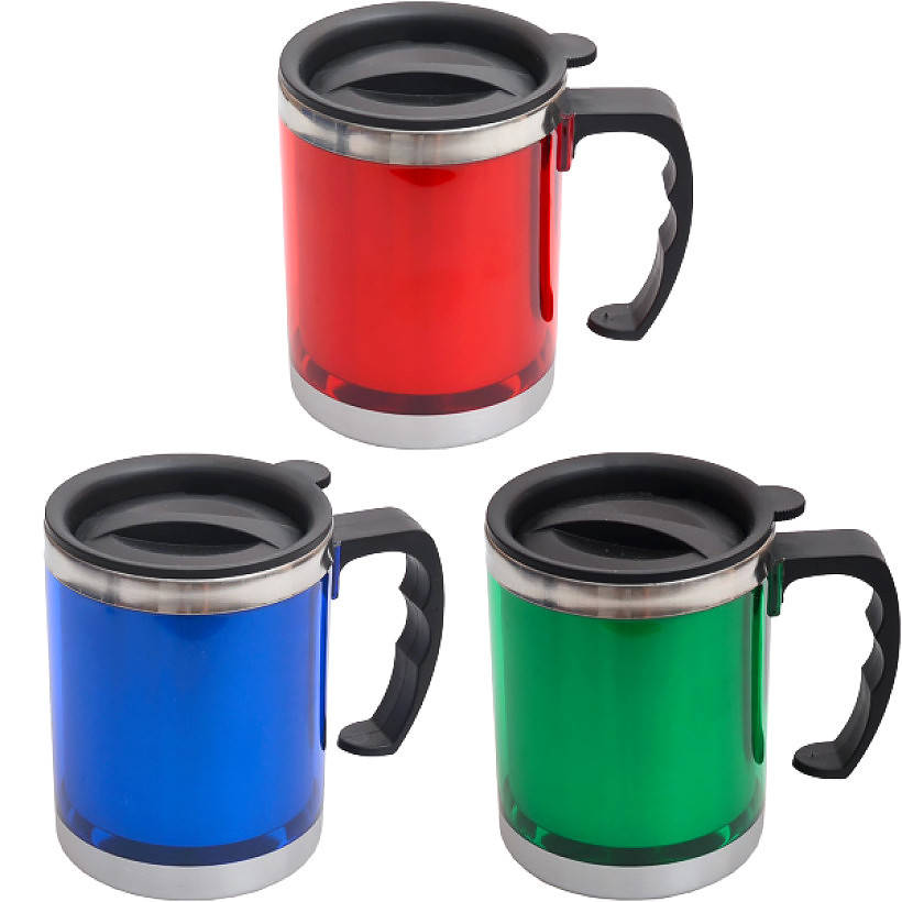 

Термокружка 450 мл цветная с ручкой 11*8,5см X2-45