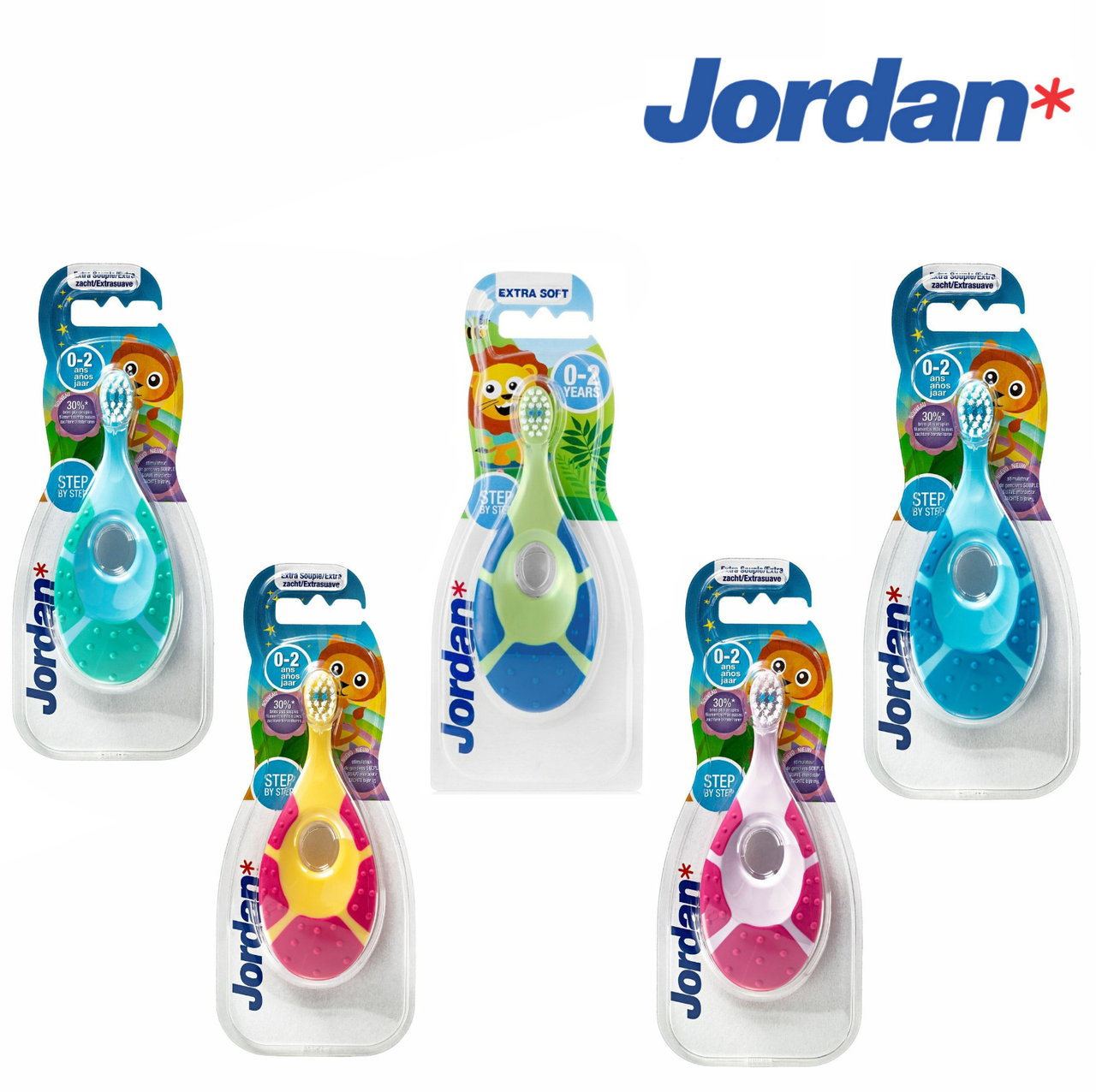 

Детская зубная щетка-грызунок Jordan Step1 (от 0-2 лет), мягкая