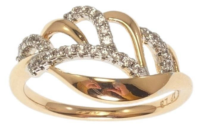 

Кольцо Xuping Позолота 18K+Родий "Перо с цирконием" р.16.5,18