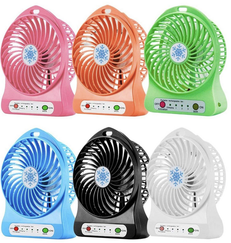 

Вентилятор настольный аккумуляторный 18650 USB диаметр 10см Portable Fan Mini (без аккумулятора)